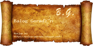 Balog Germán névjegykártya